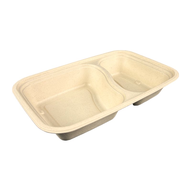 Zuckerrohr Box, 2 geteilt, oval 1000 ml