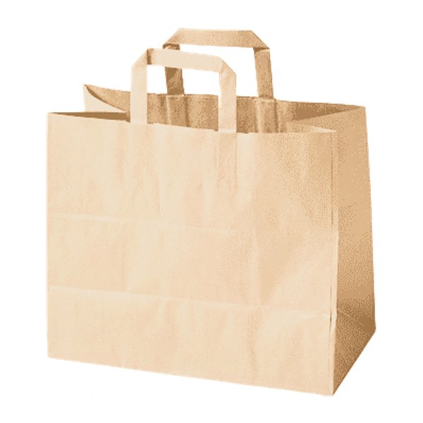 Papier Tragtasche Braun 32+17x25 cm