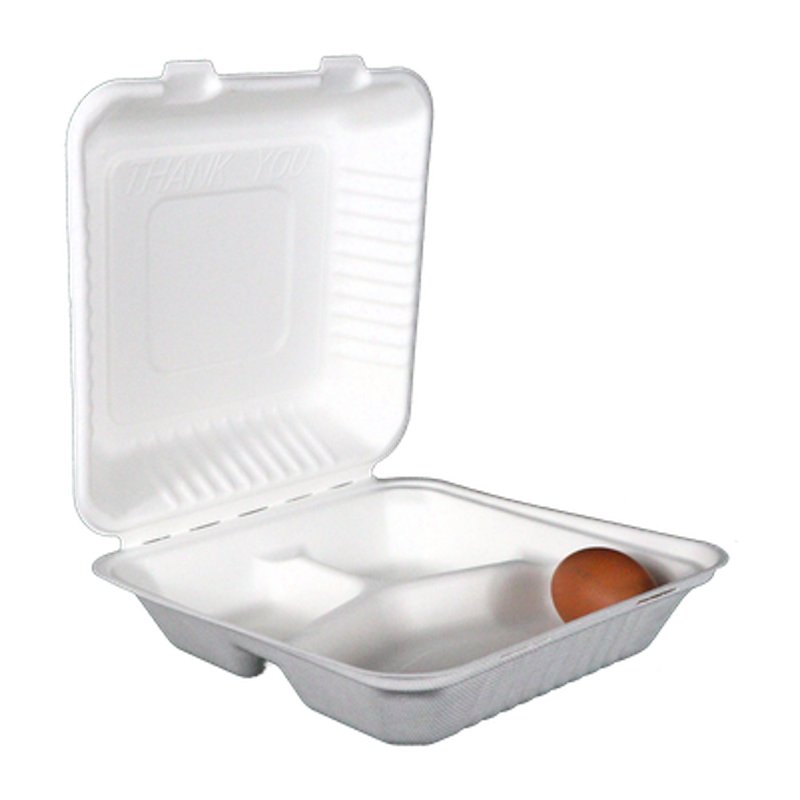 1300ml, Zuckerrohr 3 geteilt Menu-Box