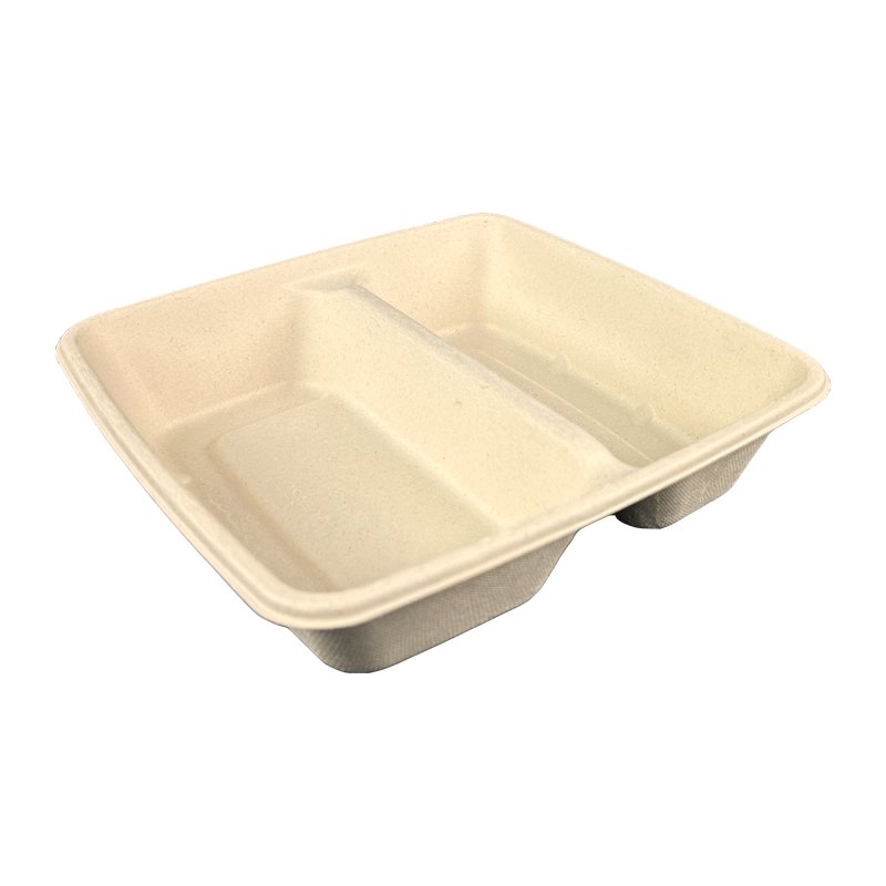 1000ml, zweigeteilt, Menu-Box aus Pflanzenfasern